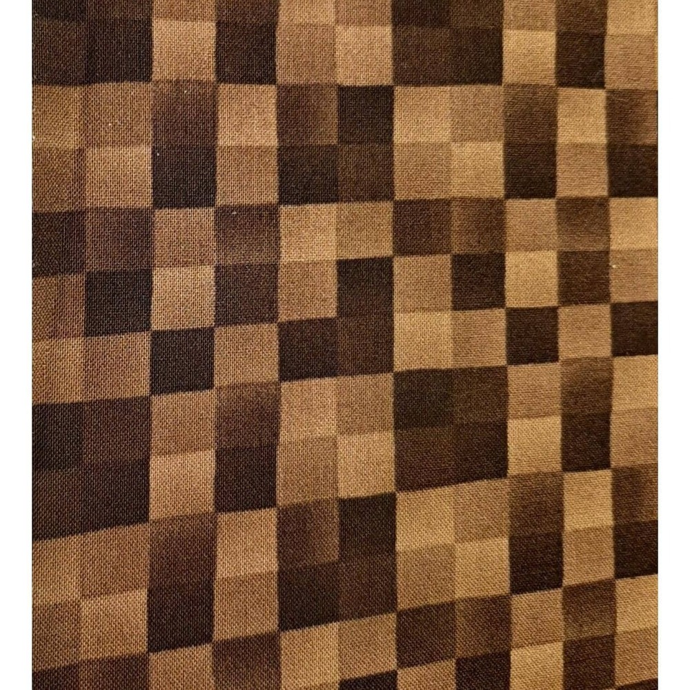 Check by Sandy Gervais for Moda Cotton Fabric 1 Yd Brown Checks Squares